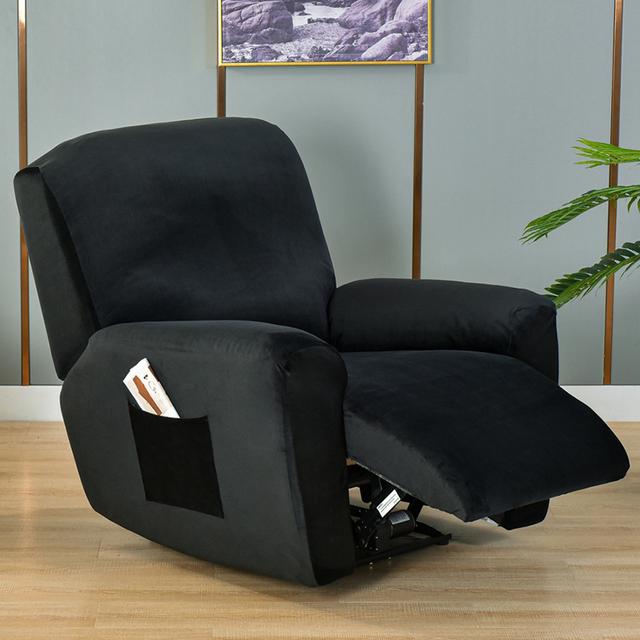 Wing Chair Cover Velvet Plush High Stretch Slipcovers For Wingback Chairs Slipcover Washable Armchair Protector Cover