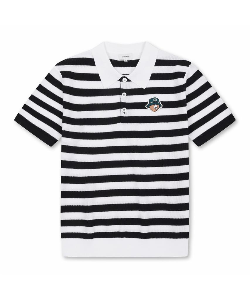 Goldeunbeeo (M) Striped Collar Sweater G4Wam26301Bkx