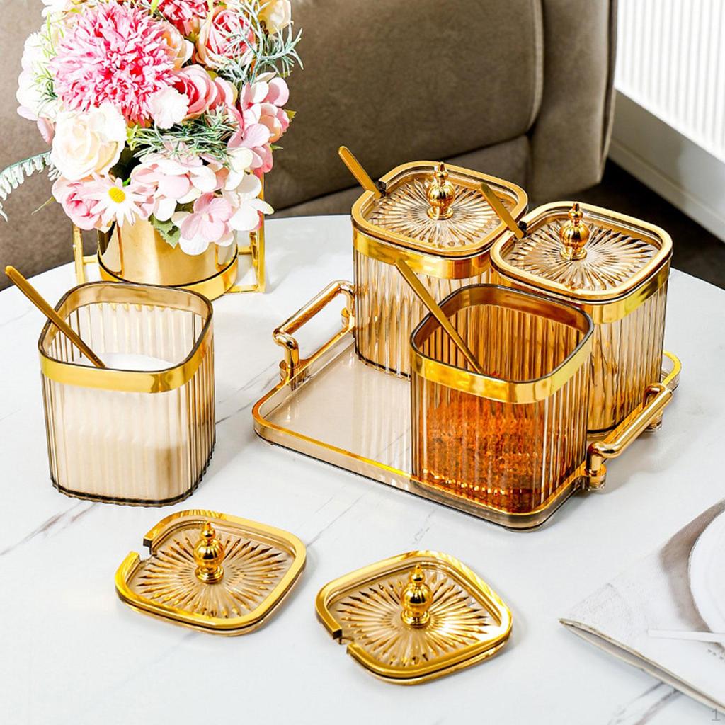 Divided Dried Fruit Plates Multifunctional with Lid and Spoon Snack Storage Holder for Office Living