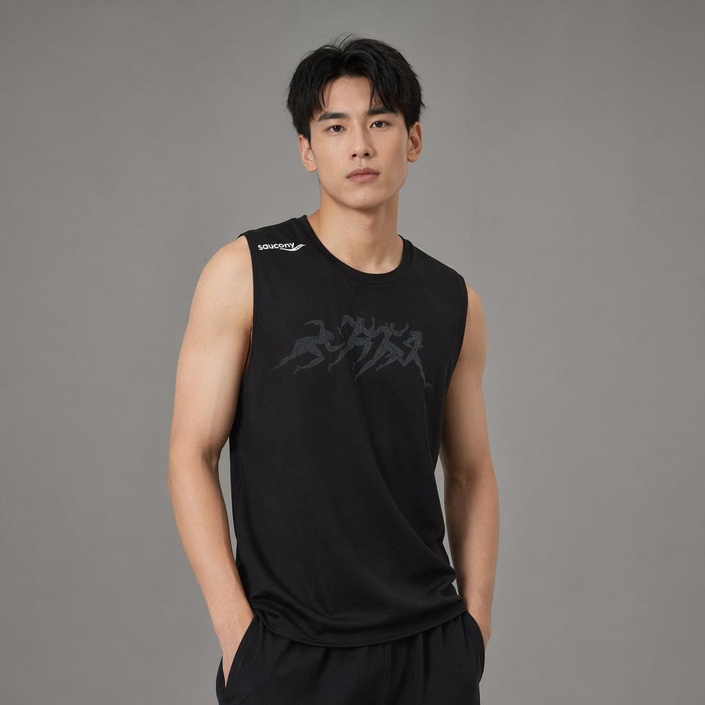 Saucony Comfortable Sleeveless Pullover Men tops SA2269TK42T-BK012