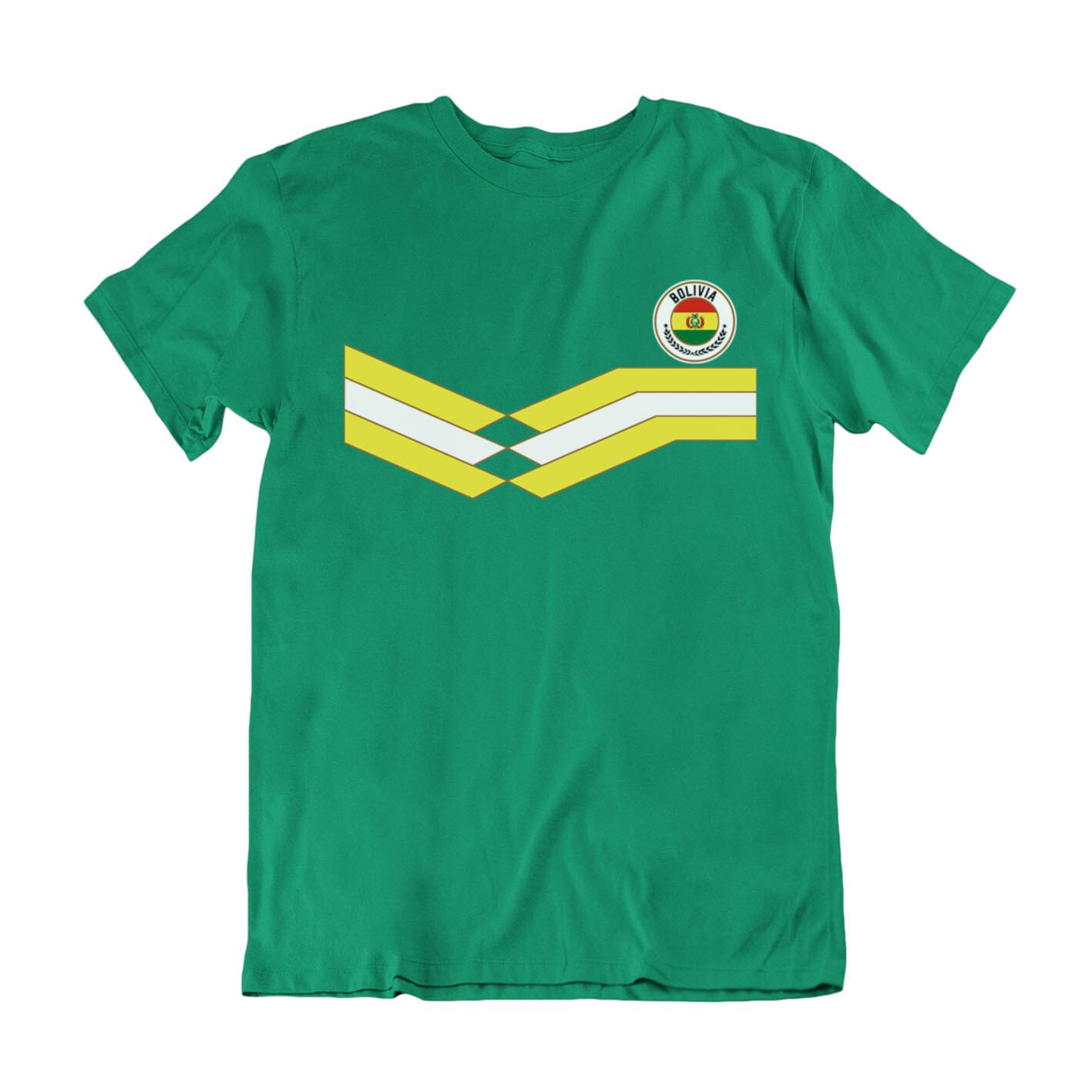 Mens BOLIVIA Retro Strip Copa America Football T-Shirt Mens Womens Tees Top 2024 Bolivian Kit Flag 4XL