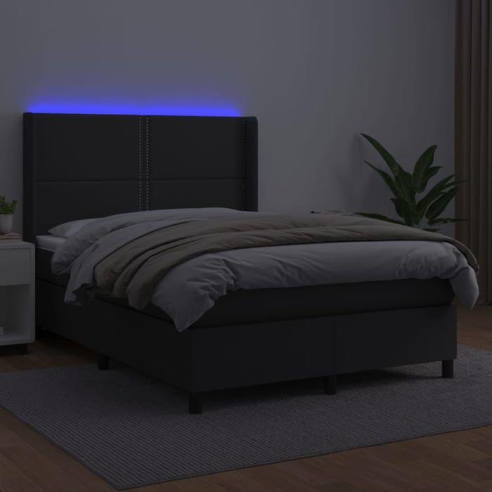 VidaXL Sommier à Lattes de Lit avec Matelas et LED, Lit Rembourré, Lit Double, Lit Adulte de Chambre à Coucher Intérieur, 3139325
