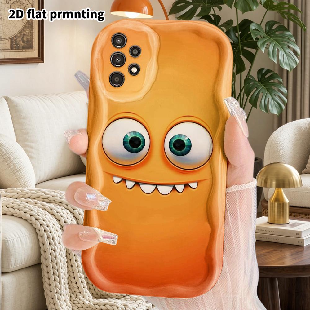 Phone Case: 2D Flat Samsung Galaxy A34 A35 M05 M06 S20 S22 S21 FE Plus 5G Protective Case, Couple Style, Little Monster with Two Eyes, Christmas and H