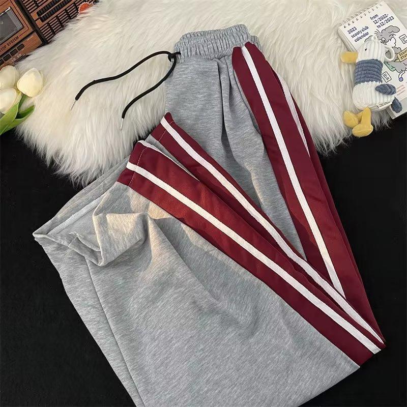 Casual Pants Men's and Women's Spring and Autumn American Casual Loose and Versatile Drape Straight Wide-leg Sports Trousers
