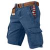 Shorts Masculinos de Verão Estampados para Exterior Shorts Masculinos Largos com Múltiplos Bolsos