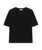 JE NE SAIS QUOI Slit Knit Half-Sleeve Cashmere Knit_ Black