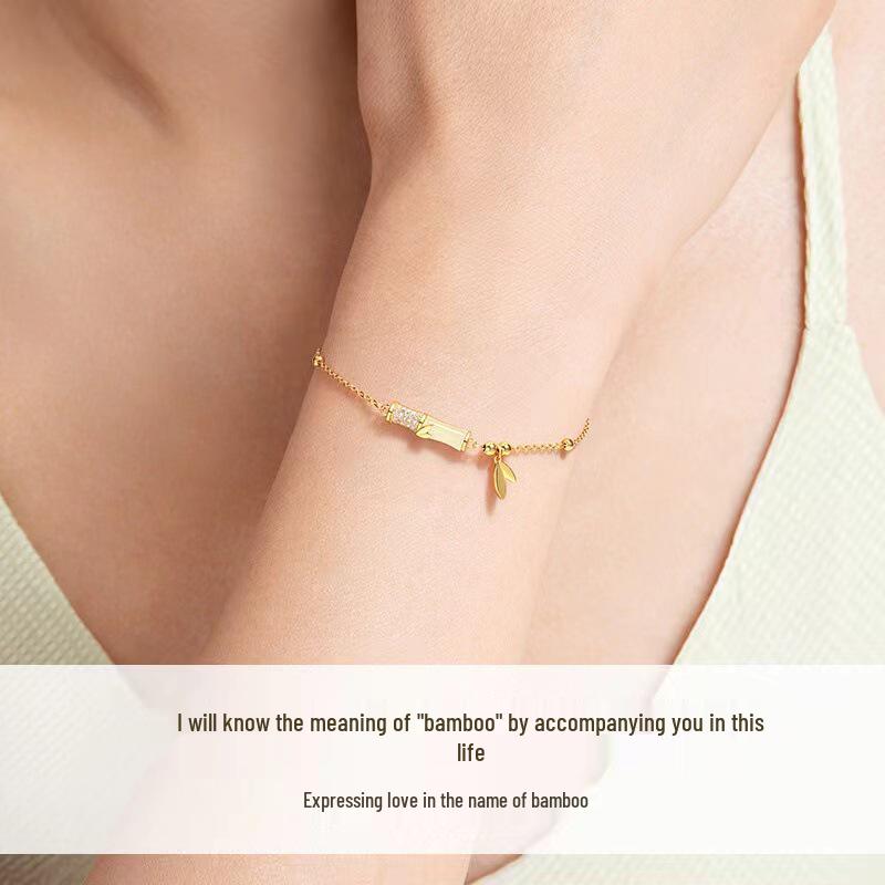 Bamboo Elegance: 2024 Hetian Jade Women s Bracelet - New Retro Style Gift