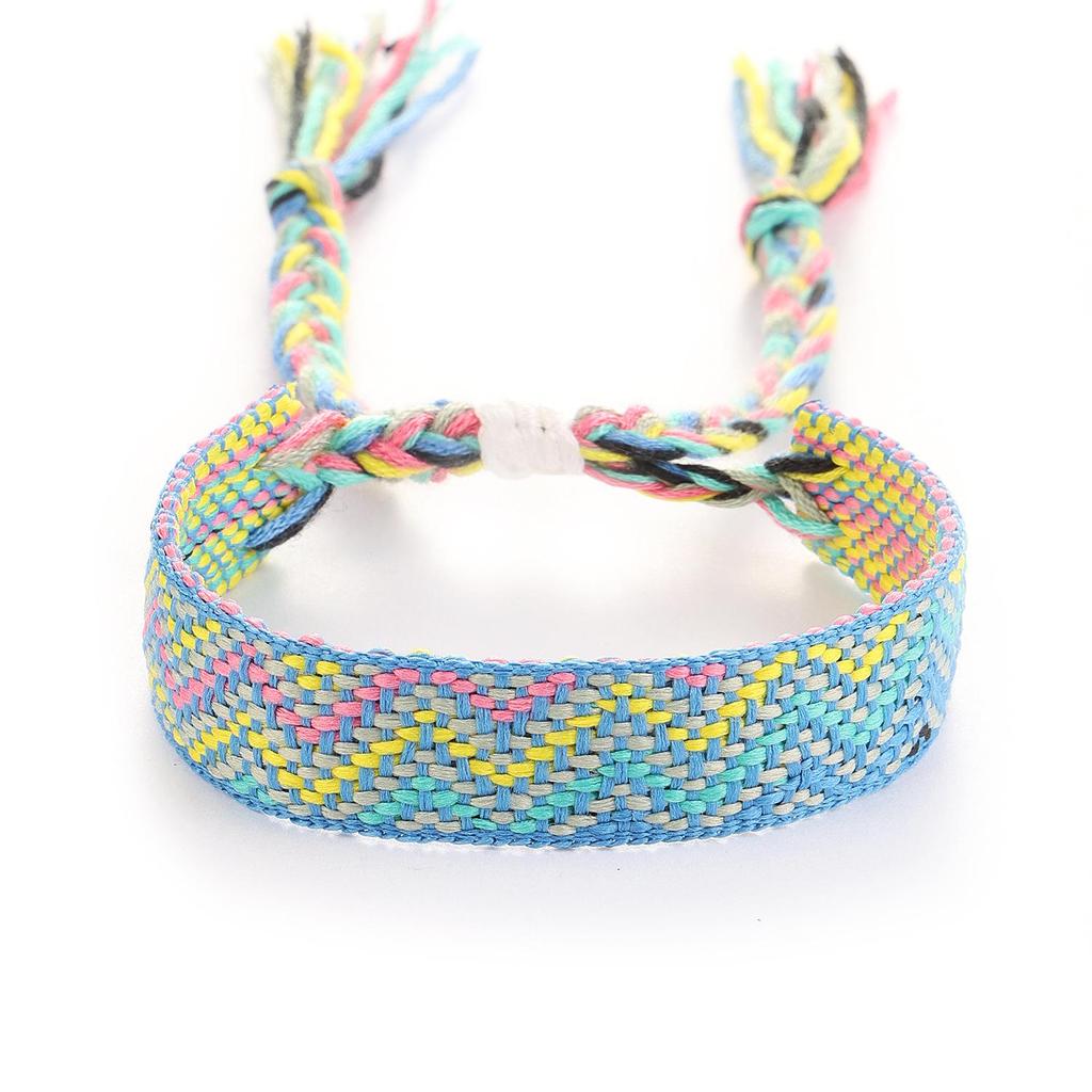 Trendy Woven Rope Drawstring Plaid Bracelet for Women