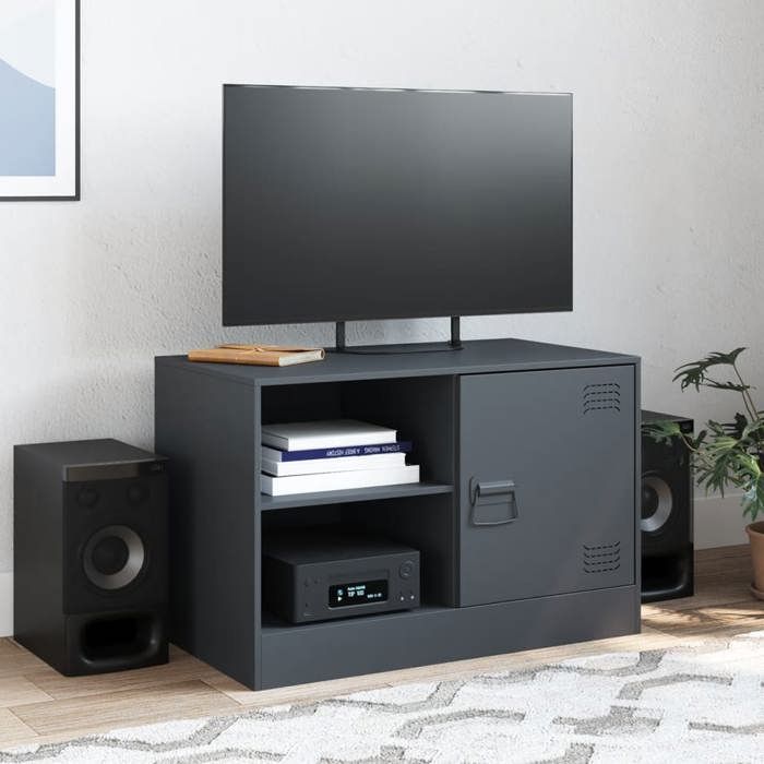 VidaXL TV Stand Anthracite 67x39x44 Cm Steel, TV Bench, TV Unit, Multimedia Unit, TV Sideboard, Hi-fi Unit, Center of 841695