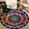 1pc Colorful Mandala Pattern Chair Carpet for Office Non-Slip, Machine Washable Rug for Office - Holiday DecorMachine Made yy25102900