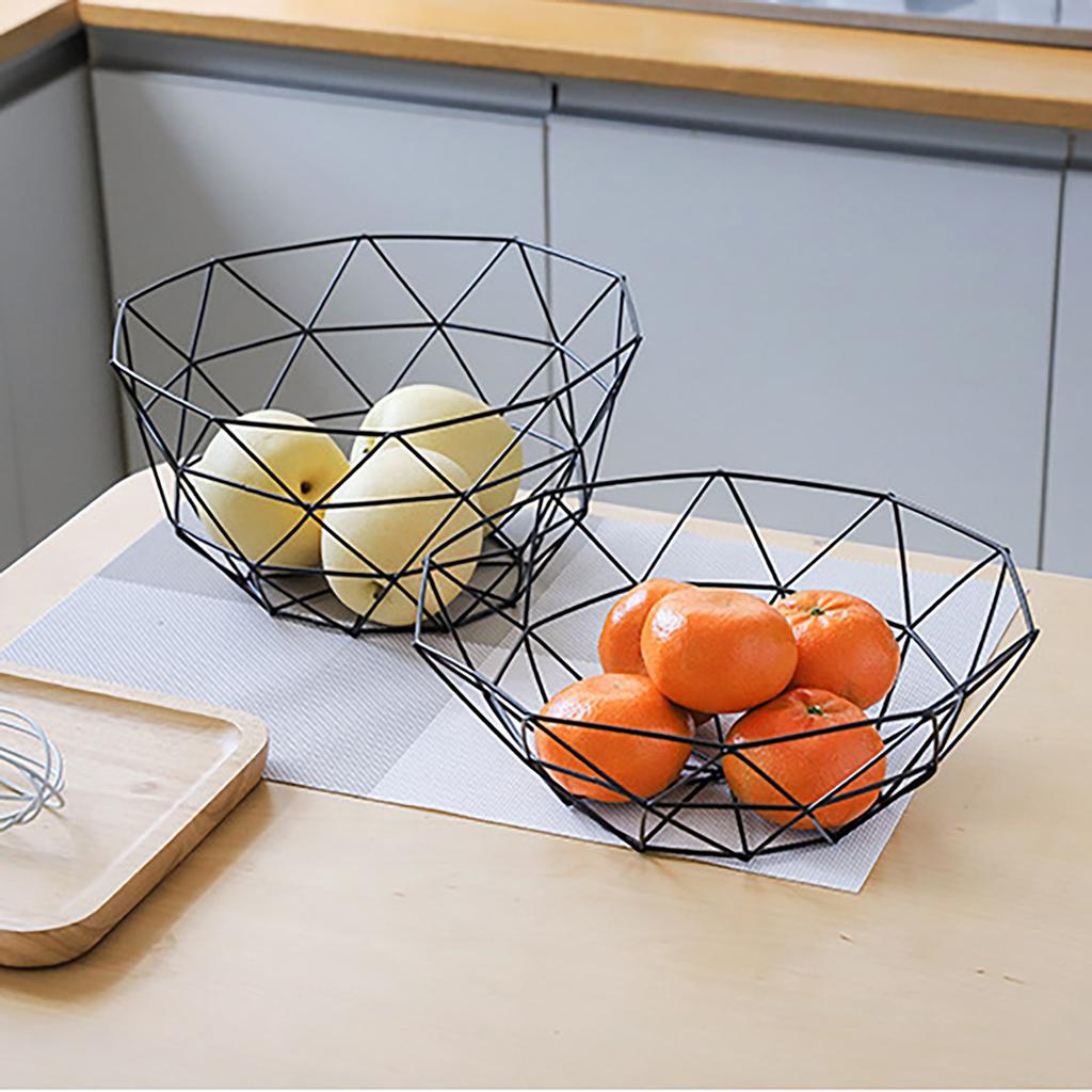 Wrought Iron Fruit Basket Creative Living Room Home Snack Storage Basket