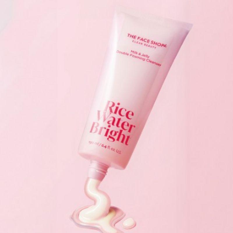 The Face Shop Rice Water Bright Milk & Jelly Double Cleansing Foam 190ml