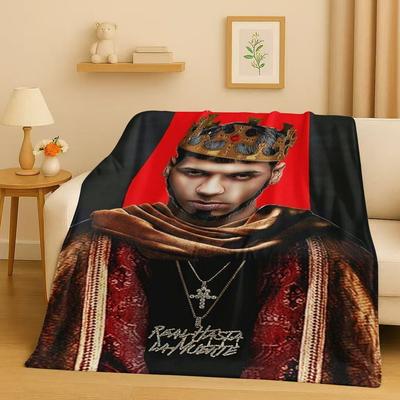 3D Anuel AA Real Hasta La Muerte Rapper Flannel Blanket,Ultra Soft Warm Plush Throw for Home Bedroom Bed Sofa Cover Kids Picnic