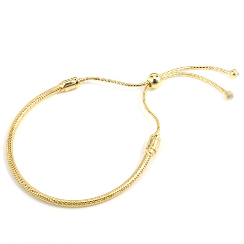 

2022 Новые браслеты-цепочки «змейка» классического серебряного цвета с регулируемой длиной, подходят для бусин, звеньевые браслеты-шармы для женщин, модная бижутерия