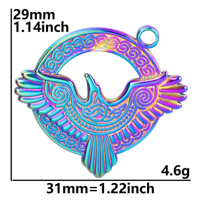 Fashion Rainbow Color Stainless Steel Butterfly Charms For Jewelry Making Supplies Animal Pendant Charm Bee Wolf Insect Findings