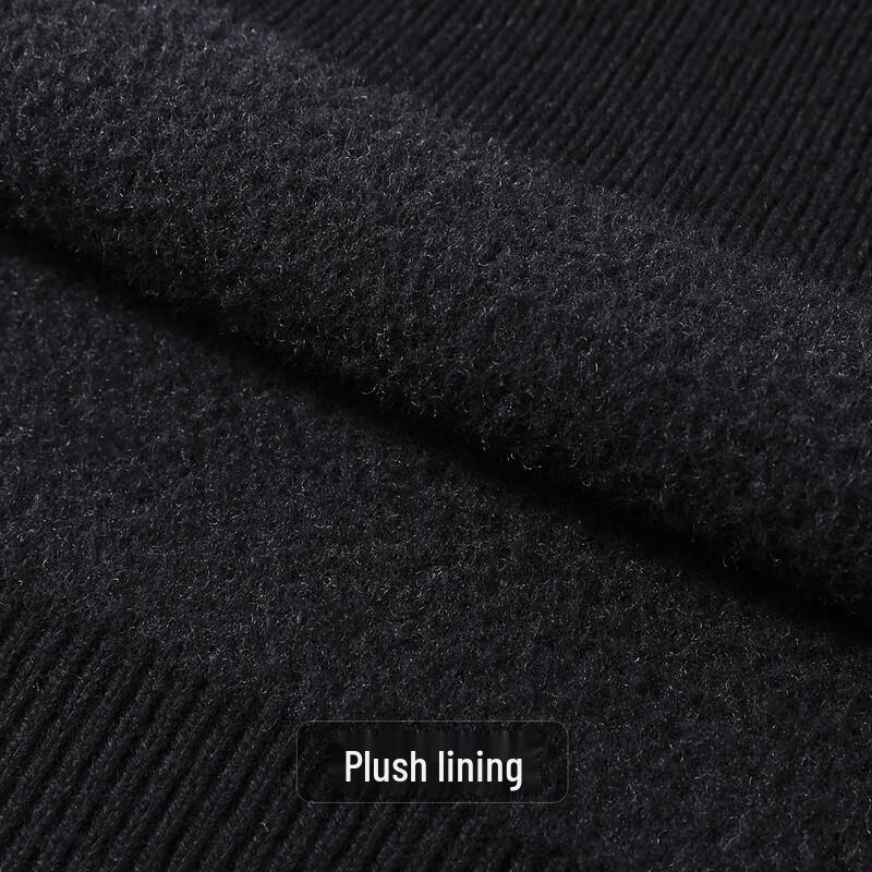 Antonio Men's Plus Velvet 100% Wool Thermal Sweater