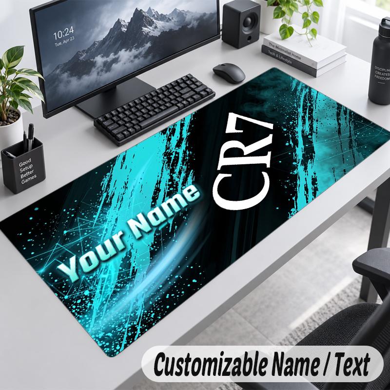 Custom Name Text Mouse Pad Cristiano Ronaldo Personalized Desk Pad For Work And Gaming