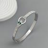 Metal Serpentine Zircon Women's Bracelet, Light Luxury 18k Stainless Steel Jewelry, Gift, Banquet, Personal Use, Accessory