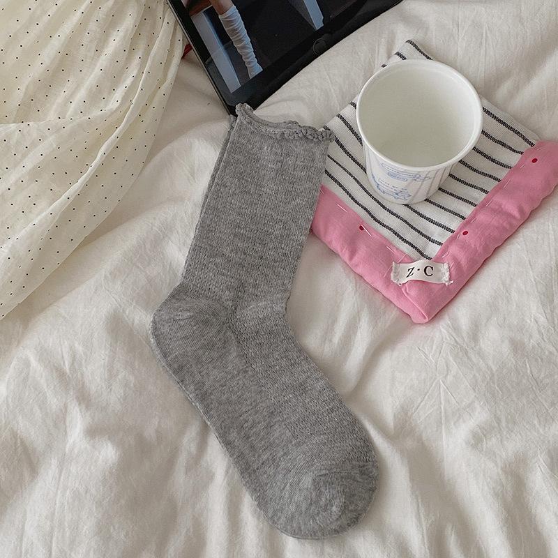 

Женские летние тонкие однотонные вытягивающиеся все виды жемчужного кружева сетчатые полые впитывающие пот в трубке носки-гольфы 1 pair темно серый