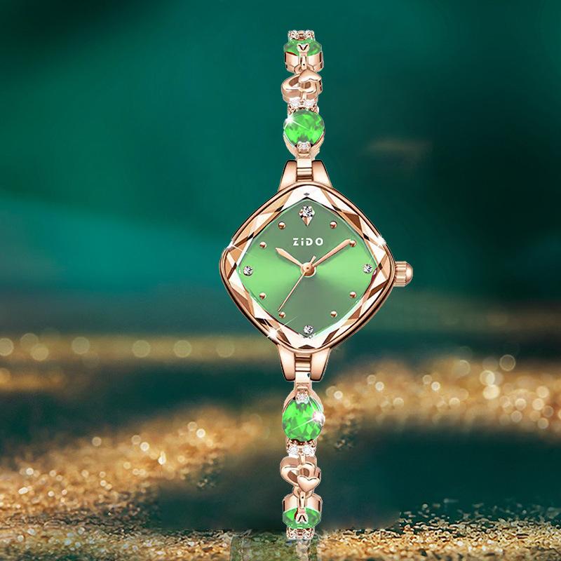 Women's Watch Brand Red High Beauty Luxury Crystal Diamond Metal Bracelet Waterproof Diamond Female Fashion Clock Watches gift