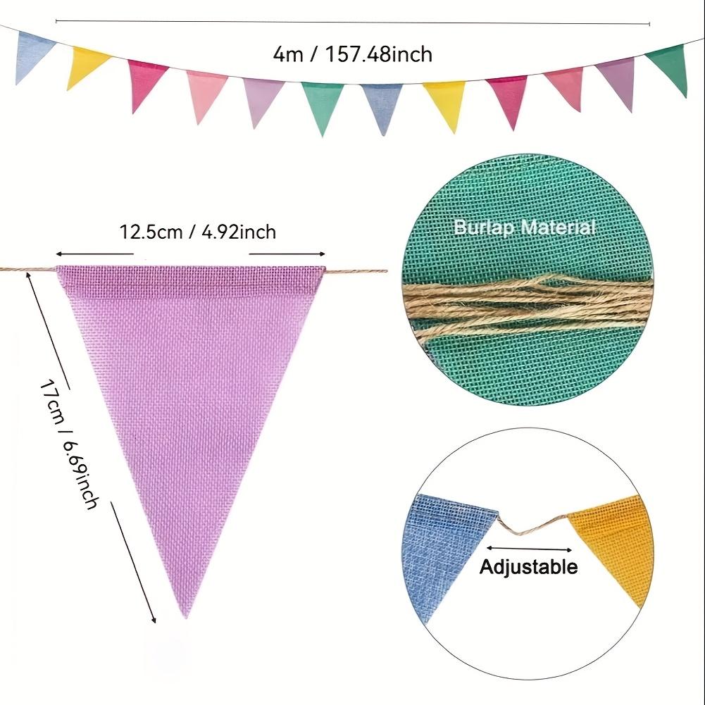 5pcs pennant bunting set, multi-color imitation linen, suitable for birthday parties, weddings, classrooms, holiday decorations