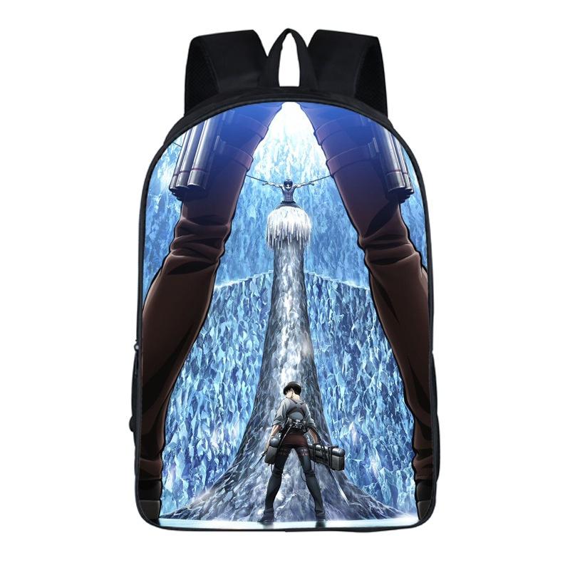 Stylish Anime Attack On Titan Zipper Backpack With Large Capacity For Students And Fans