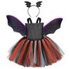 Kinder Mädchen Fledermaus Kostüm Halloween Vampire Cosplay Kostüm Set Fledermausflügel Tüllkleid Fledermausflügel Stirnband Verkleidungsparty