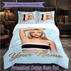 Personalized 3Pcs Bedding SetSabrina Carpenter Custom Text Duvet Cover Pillowcase Set Bedroom Gift