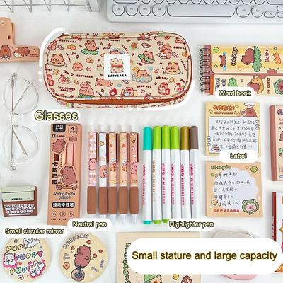 Capybara Pencil Case Cute Large Capacity Stationery Bag Student Pencil Bag Cartoon Pencil Case