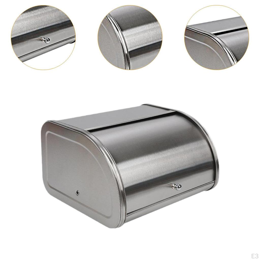 Bread Box Keeper Holder Multipurpose Container with Roll Lid for Bakery Cafe