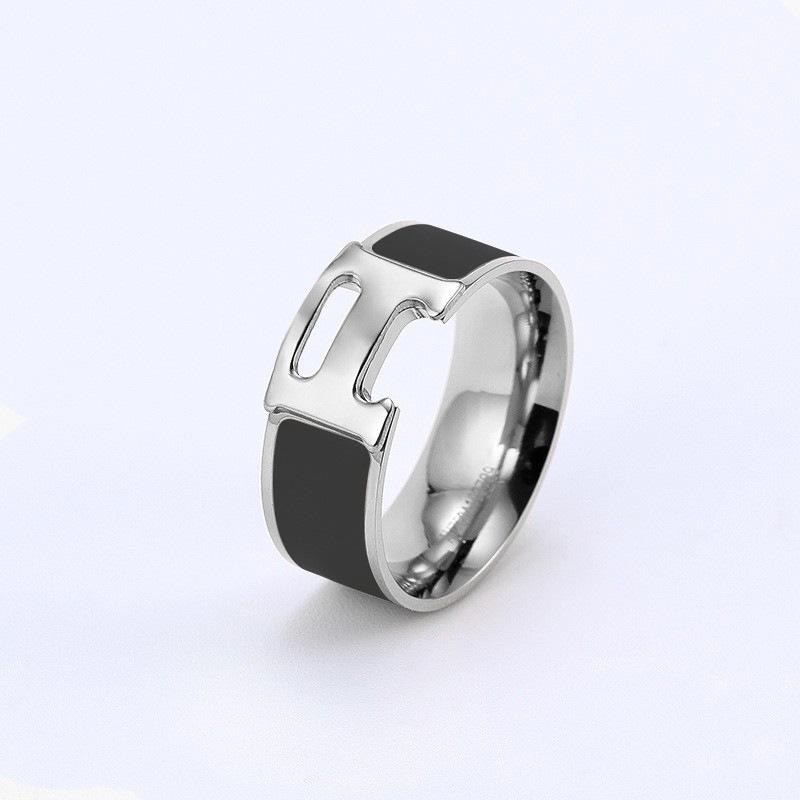 Řemeslný prsten s písmenem H, prsten, který nebledne, dámský smaltovaný prsten pro pár, módní všestranný písmenový šperk 2025