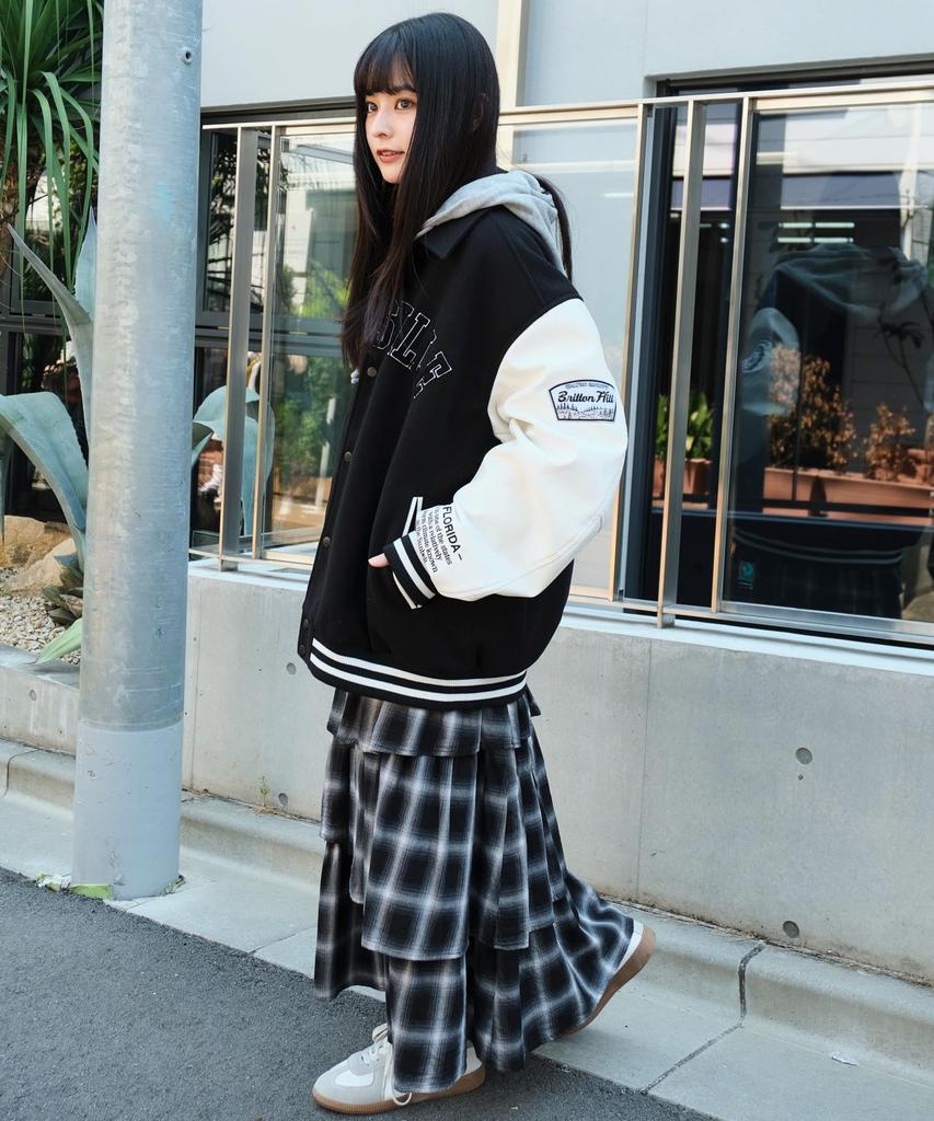 WEGO Melton Patch Stadium Street Loose Oversized Size Black Men's Jacket, Unisex, Style, Fit, Silhouette, Fall/Winter Clothing, Gift, M,