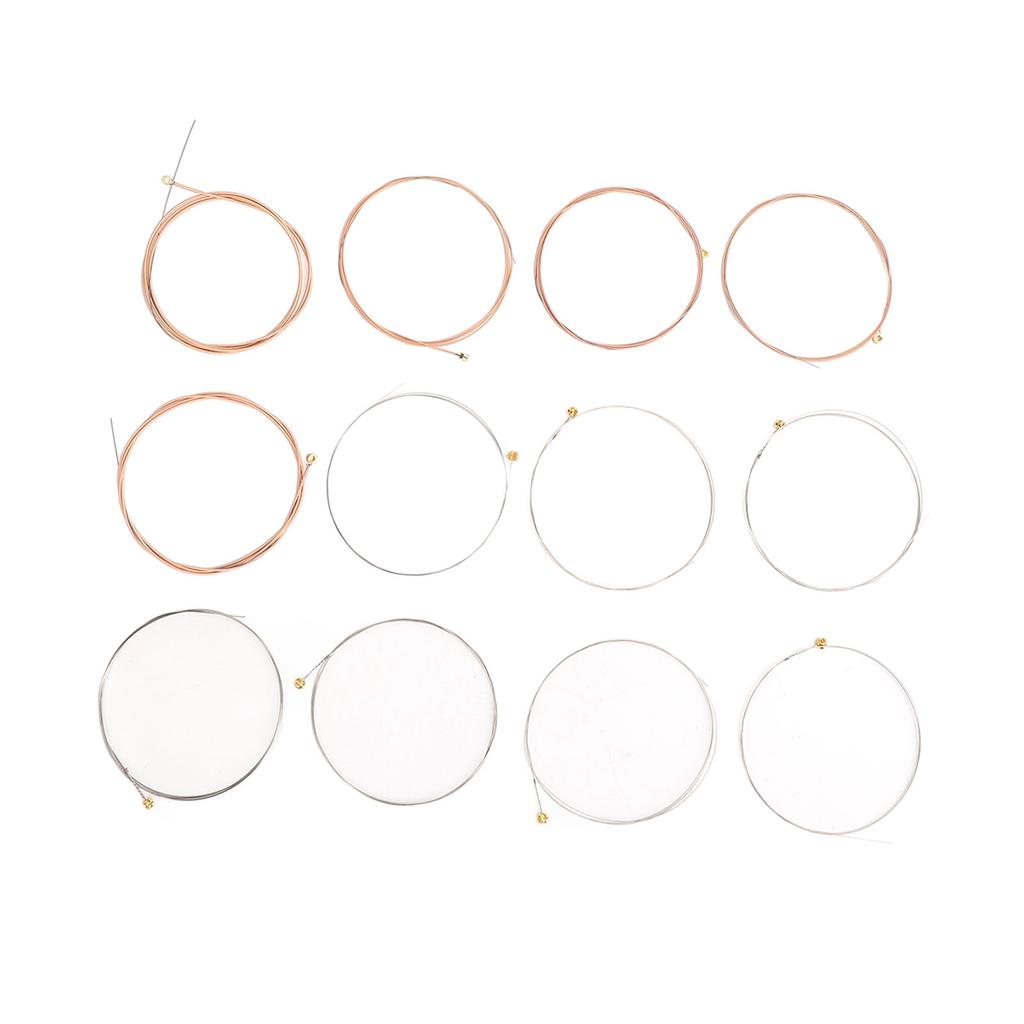 12 Pcs Acoustic Guitar Strings 12?52 Gauge Phosphor Bronze PU Coating Guitar Strings R12