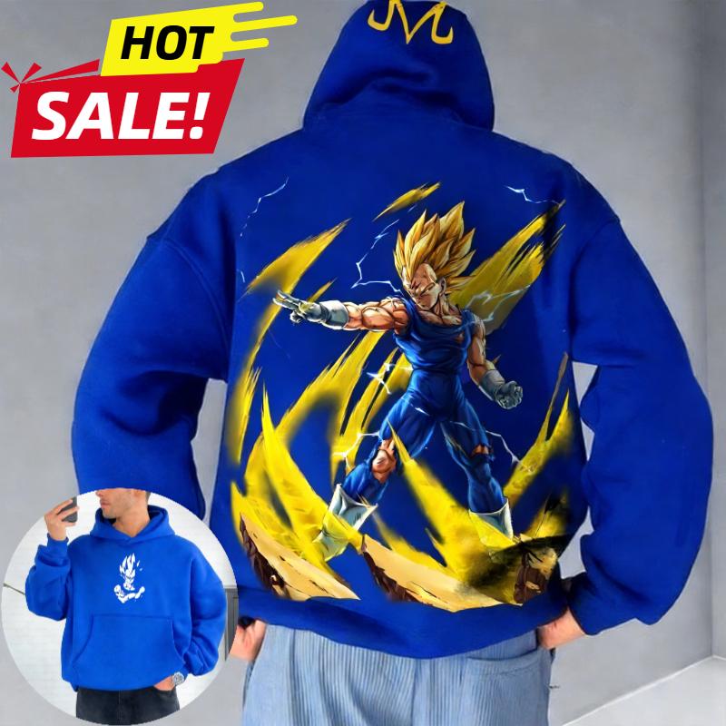 Saiyan Vegeta Dragon Ball Harajuku Streetwear Men Vintage Hoodie Winter Women Oversized Hooded Sweatshirt Long Sleeve Top Y2k