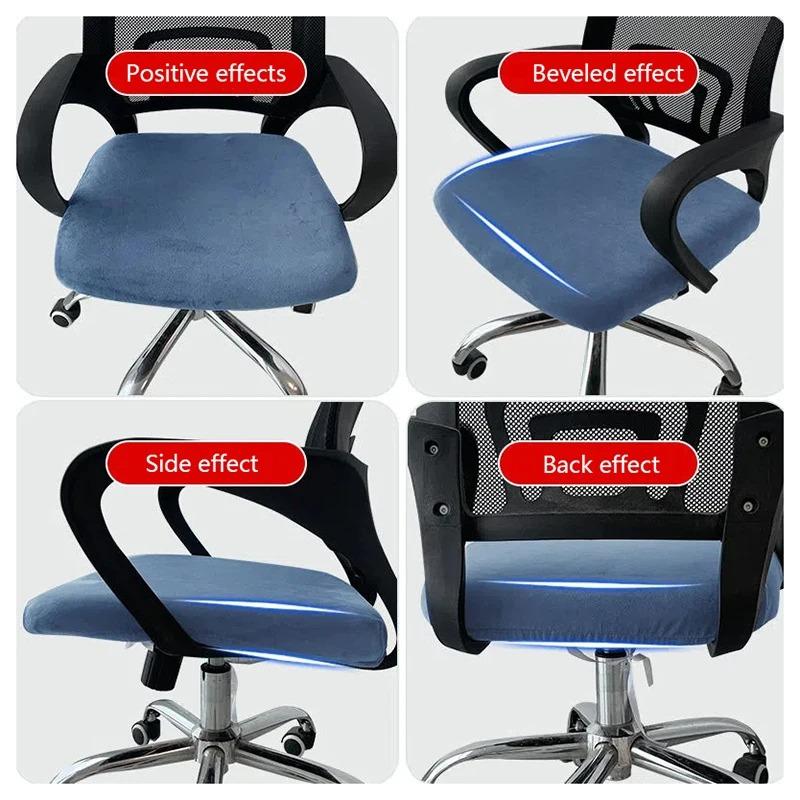 1PC Stretch Velvet Office Chair Cover Computer Swivel Seat Cover Elastic Banquet Home Universal Seat Cover Slipcovers Dust Cover