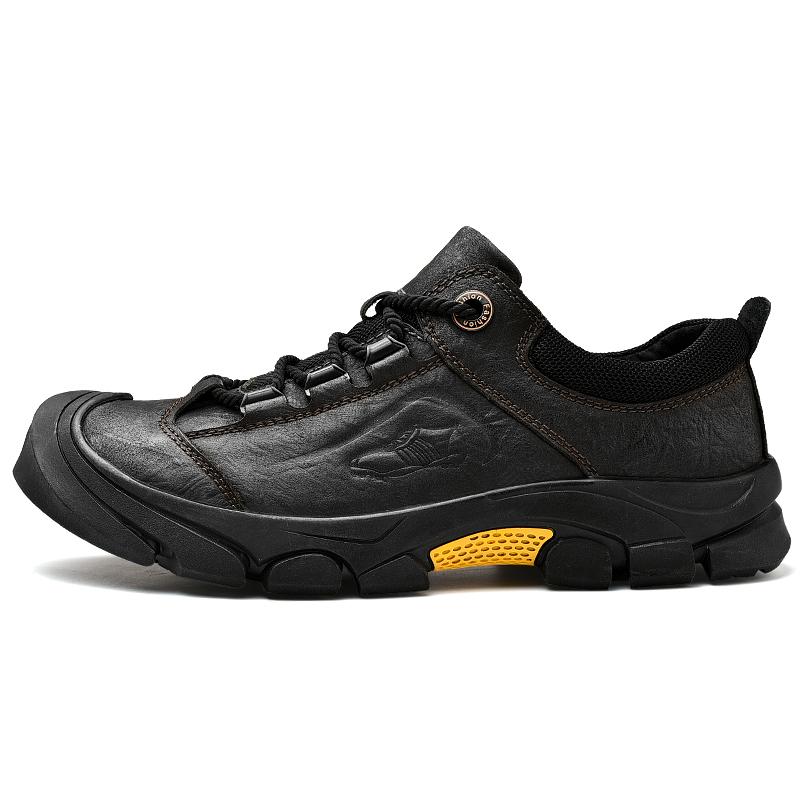Brand Men Casual shoes lace up Outdoor Footwear Man Genuine Leather Leisure Mens Shoes Luxury Climbing Hiking Mens Walking Shoes