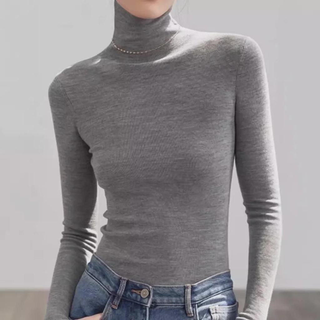 2025 New Slim Fit High Collar Knitted Sweater – Early Spring Lightweight