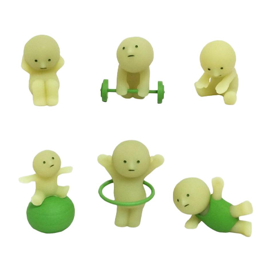 5CM Blind Box Fitness Series Mini Figure Cute Noctilucent Decoration Doll Bedroom Toilet Series Model Corner Toy Gifts