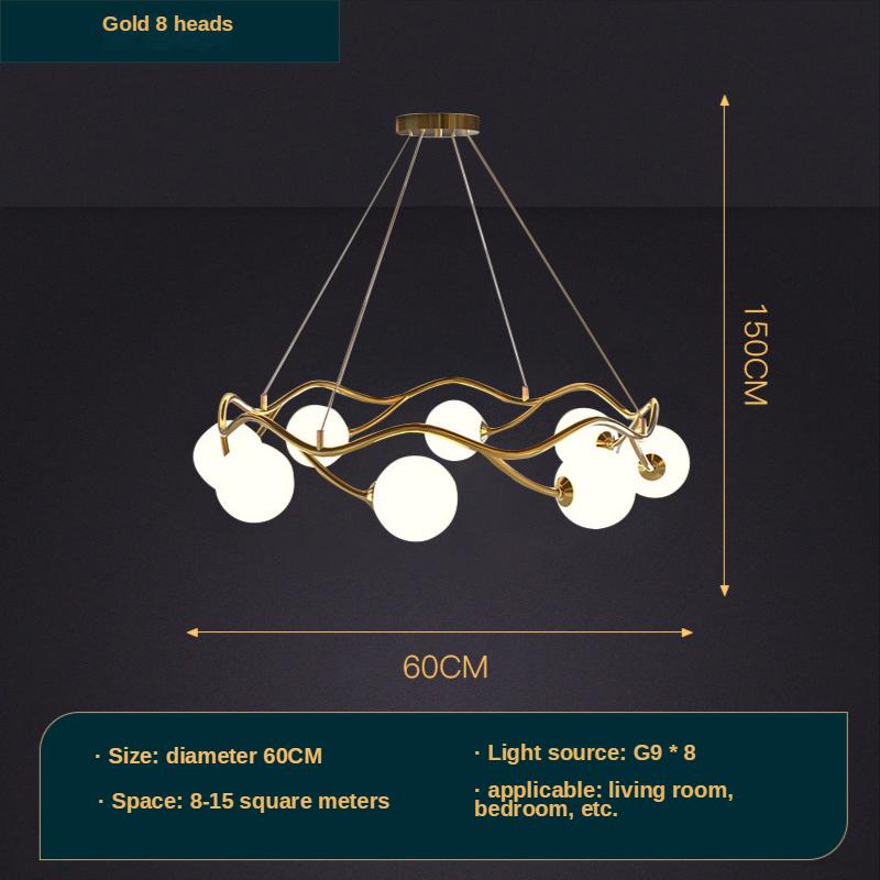 Nordic Creative Simple Ring Chandelier Red Bean Bubble Lamp for Living Room Bedroom Pendant Light LED Indoor Lighting Decor