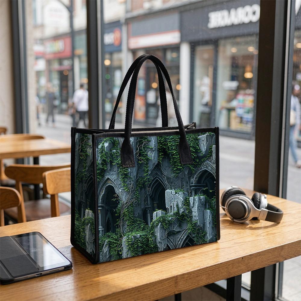 Gothic Ruin Ivy Printed Fashion Daily Tote Bag Casual Large Capacity Carry Bag For Outdoor Shopping Commute