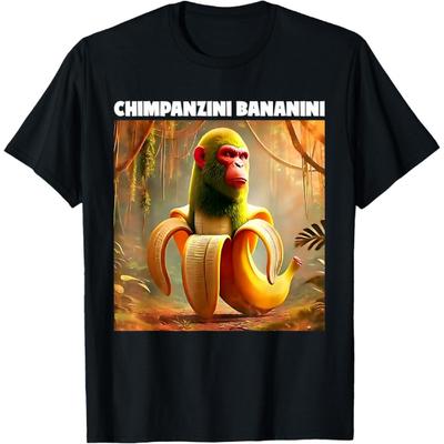 Shimpanzini Bananini Italian Brainrot Chimpanzee and Banana T-Shirt(1)