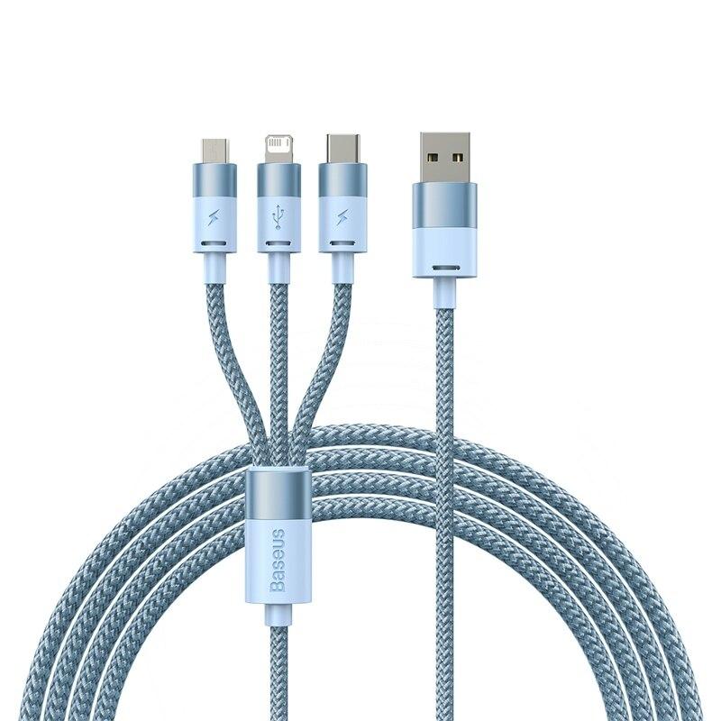 Baseus 3 in 1 USB Cable Micro USB Type C Fast Charger Micro USB Type C Data Cable For IP 14 13 Samsung Huawei