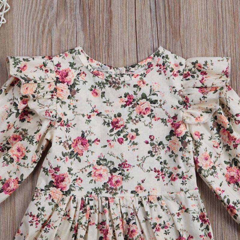 Toddler Baby Girl Romper Vintage Long Sleeve Neborn Girl Romper Jumpsuit Spring Autumn Baby Girl Clothing