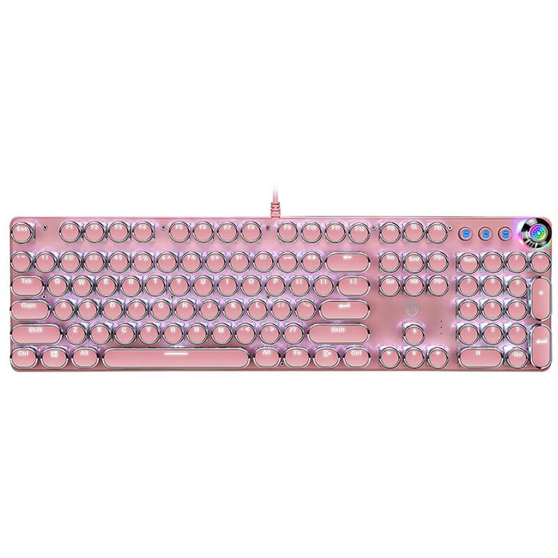 

OLOEY Pink Steam Punk Mechanical Keyboard