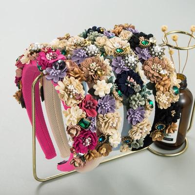 Cerchietto per capelli da donna con temperamento barocco, fiore e perle, per spettacolo di strada, di alta qualità
