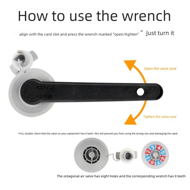 8 Tooth Air Valves Wrench For Inflatable Boats Kayaks Maintenance Tightening Tool Portable Steel Helical Surf Repair