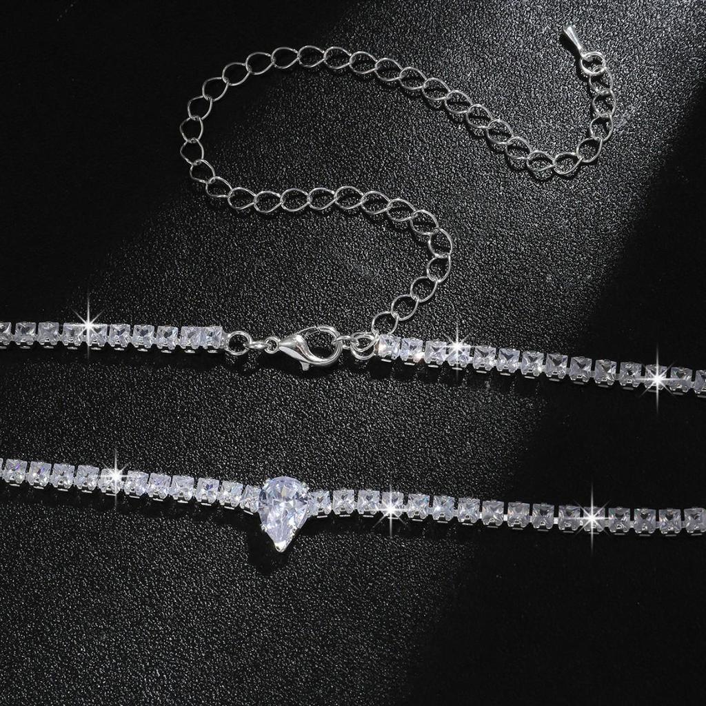 Elegant Heart-shaped Zircon Crystal Necklace – Ideal Wedding Jewelry