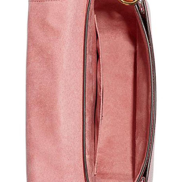 Coach Kleo 23 Color Block Saddle Flap Pebble Leather Shoulder Bag Medium Women Shoulder Bag Pink Orange Deep-Pink C8160-IMSMX