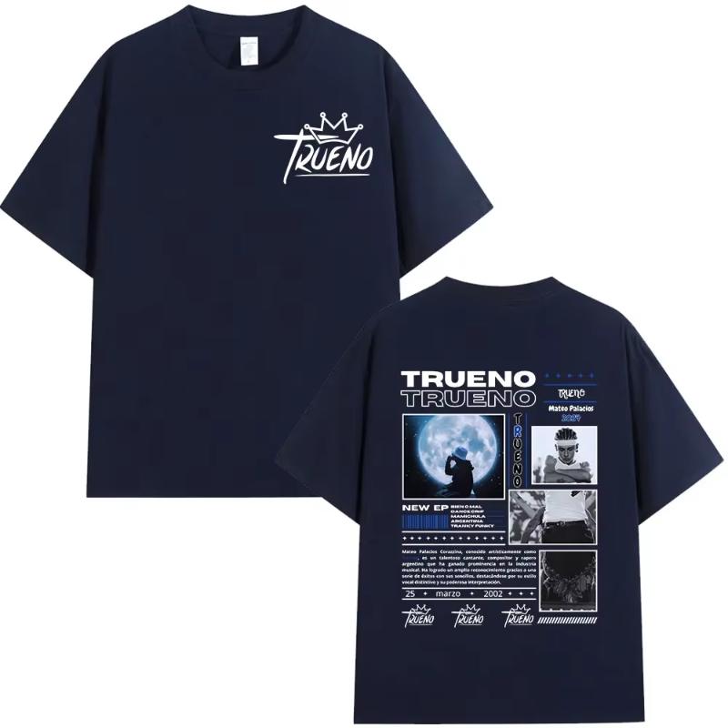 Rapper Trueno Album Tour Merch Tshirt Men Women Clothes Fashion Short Sleeve Tee Shirt Streetwear Loose Tshirts Unisex