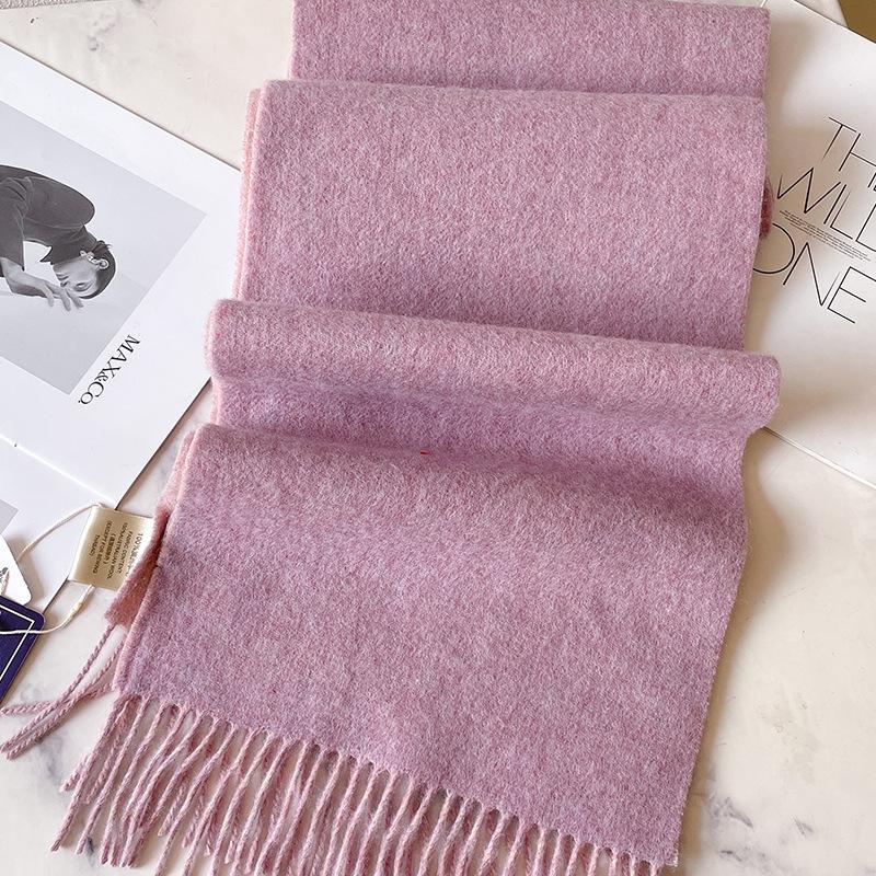 100 pure wool scarves for men's autumn and winter gray double-sided high-end gift boyfriend men's cashmere shawl